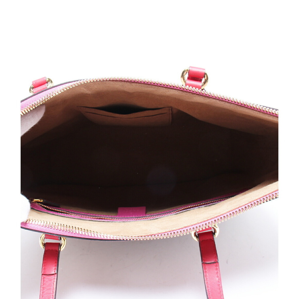 Gucci Tote GG Supreme Pink Canvas Zip - Picture 3 of 6